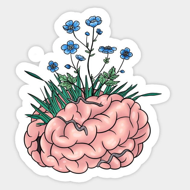 Brain Garden Sticker by Eve Shmeve